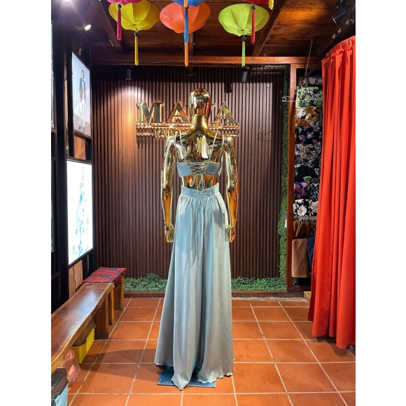 Chiffon Deep-V Empire Waist Maxi Dress